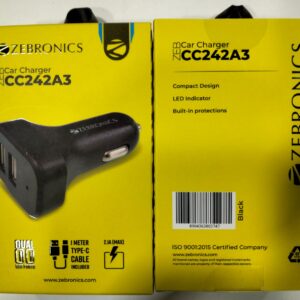 Zebronics ZEB-CC242A3 Dual Port Car Charger