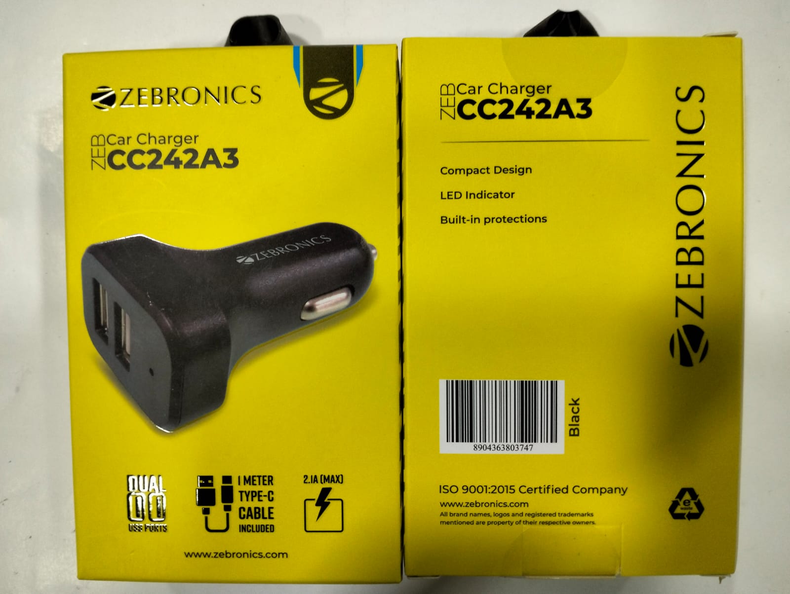 Zebronics ZEB-CC242A3 Dual Port Car Charger