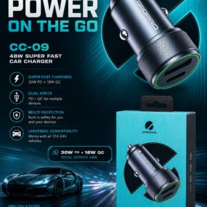 ⚡ GADPRO CC-09 – 48W Super Fast Car Charger 🚗🔋